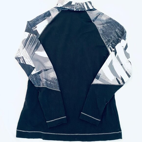 Simply Art by Dolcezza long sleeve top Womens Medium black white wearable art - Picture 5 of 9